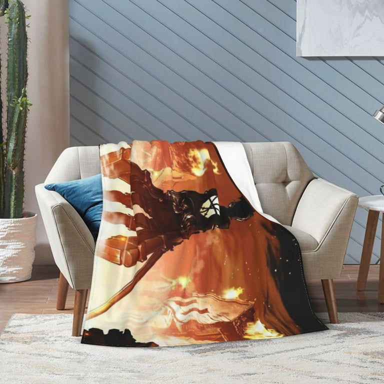 Attack On Titan Throw Blanket Soft Fleece Throw Blanket For Boys And Girls Lightweight Blanket Fleece Warm Towel Blanket For Couch Sofa Bed Living
