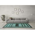 thumbnail image 3 of Ahgly Company Indoor Square Abstract Light Blue Modern Area Rugs, 7' Square, 3 of 4