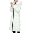 thumbnail image 2 of Juebong Women's Long Winter Puffer Coat Windproof Warm Thicken Quilted Down Jacket Trendy Padded Hooded Parka Outerwear White,XXXL, 2 of 5