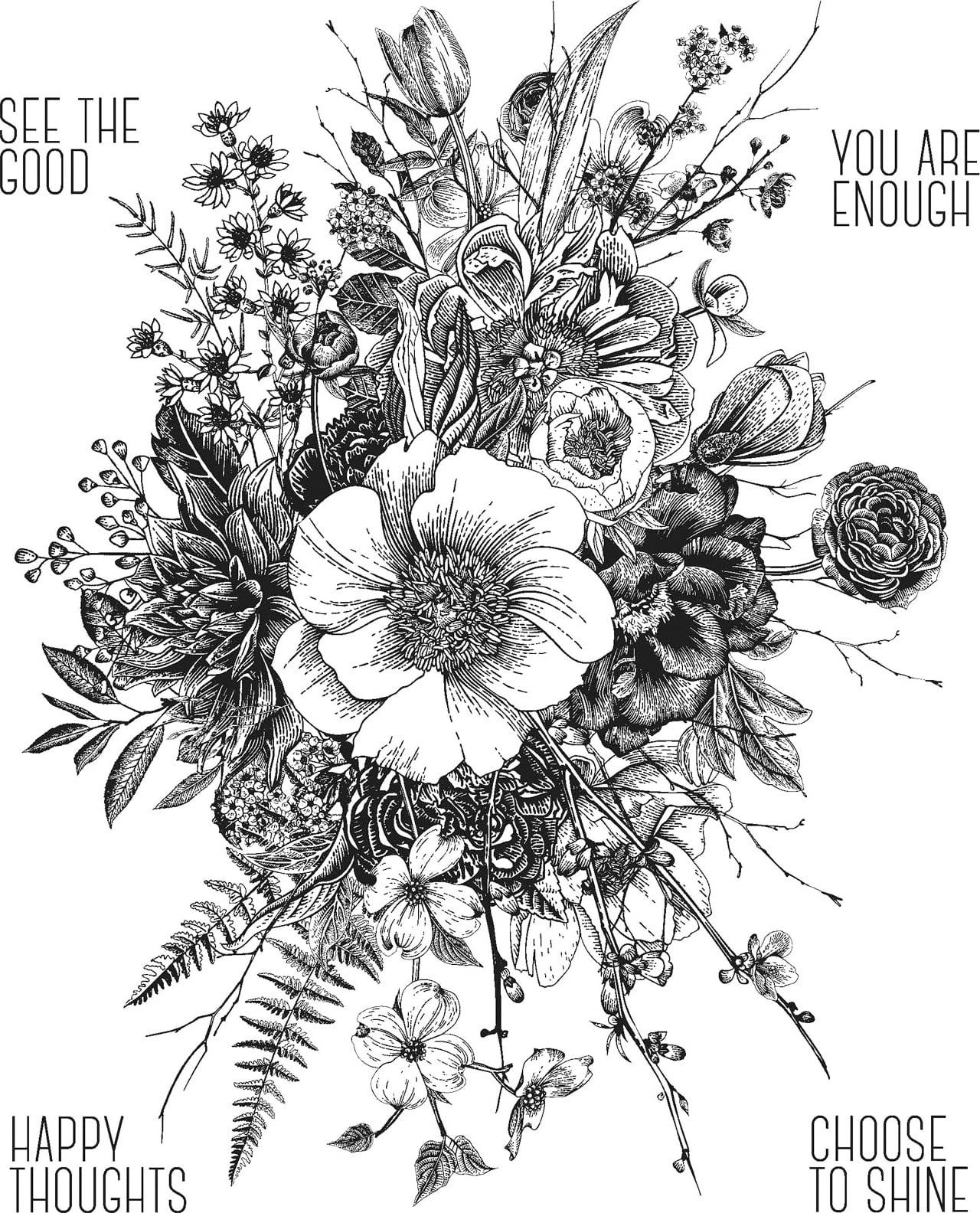 Tim Holtz Cling Stamps 7"X8.5"-Glorious Garden