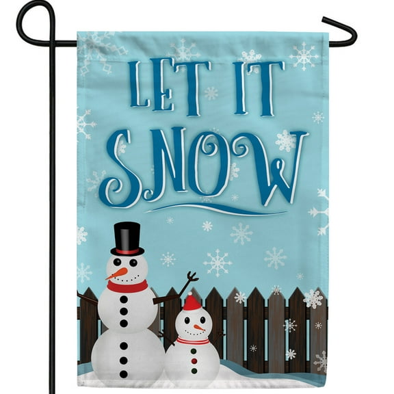 America Forever Winter Snowman Garden Flag Double Sided Vertical Decorative 12.5 x 18 inches for Outdoor, Yard, Porch Happy Holidays Welcome Winter Let it Snow Backyard Christmas Garden Flag