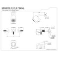 thumbnail image 5 of Kingston Brass KBX8138KNL Convergent Triple-Handle Tub and Shower Faucet with Knurled Handle, Brushed Nickel, 5 of 7