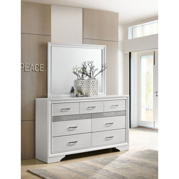 Miranda 9-drawer Dresser with Mirror White