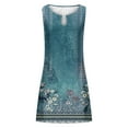 thumbnail image 4 of QUNYINEY Floral Womens Summer Dresses Sleeveless Casual A-Line Dress Crew Neck Cut Out Mini Sundress, 4 of 5