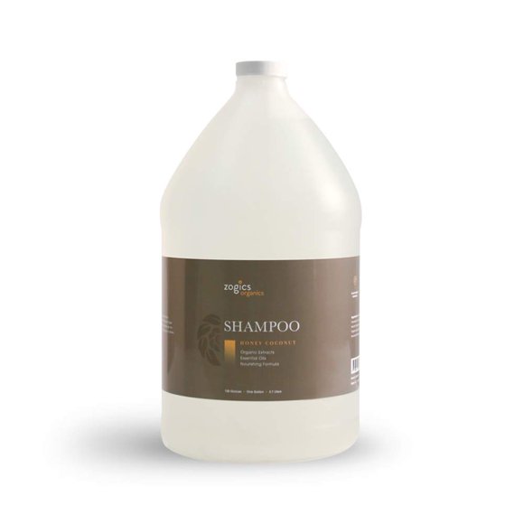 Champú Zogics Organics - Champú orgánico para mujeres y hombres Champú hidratante para el cabello con ingredientes naturales como aloe vera, aguacate y aceite de caléndula (aroma a coco y miel, 1 galó