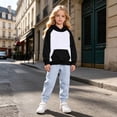 thumbnail image 2 of Kids Girls Tracksuit Clothes Set Long Sleeve Hoodie Sweatshirt Pants Two Piece Color Casual Outfit For Toddler Casual Pants Set 9-10 Years, 2 of 5