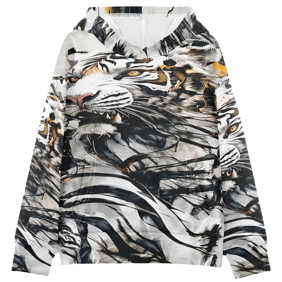 DIXRUYEE Youth Hoodie Pullover Sweatshirt Tiger Rising Printed