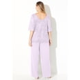 thumbnail image 2 of Catherines Women's Plus Size Sparkle & Lace 2-Piece Pant Suit, 2 of 6