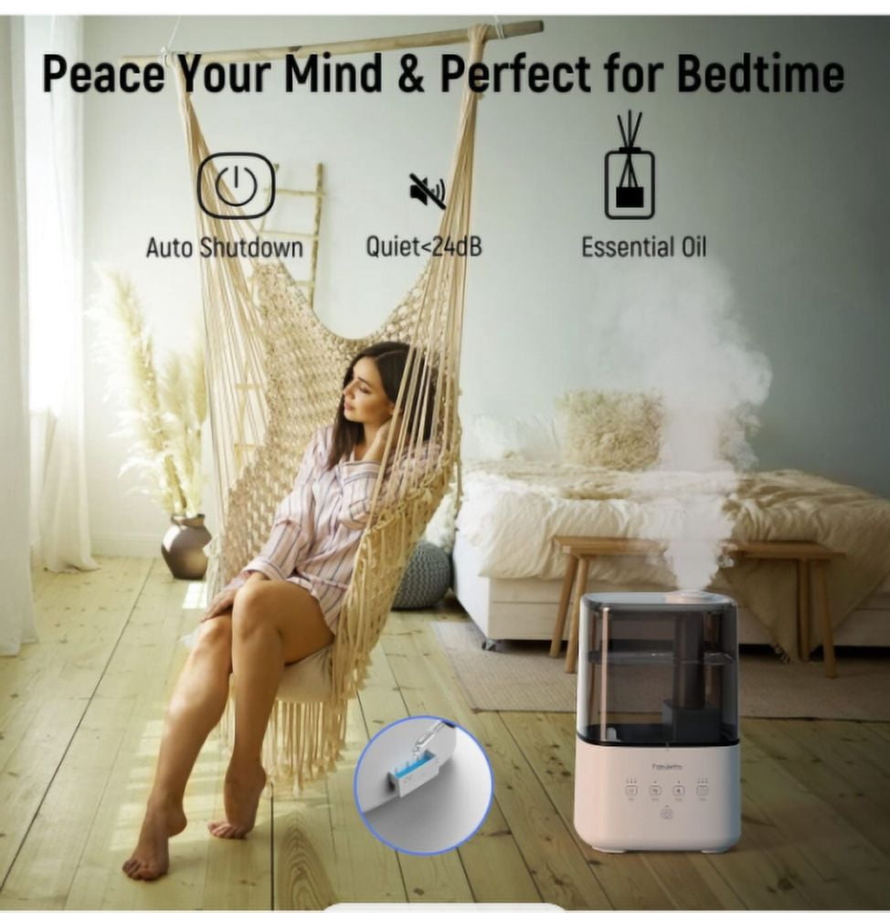 Ultrasonic Warm Cool Mist Humidifier Aromatherapy 4.5L Top Quiet Fabuletta FHM001