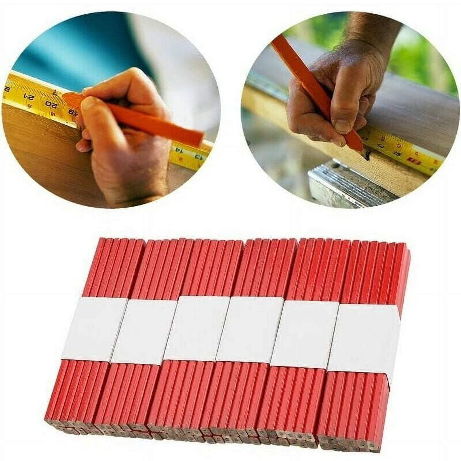 Professional Carpenter Pencils, Designed For Enhanced Grip With An Octagonal Shape, Flat Black Lead Ensures Smooth Writing On Any Surface