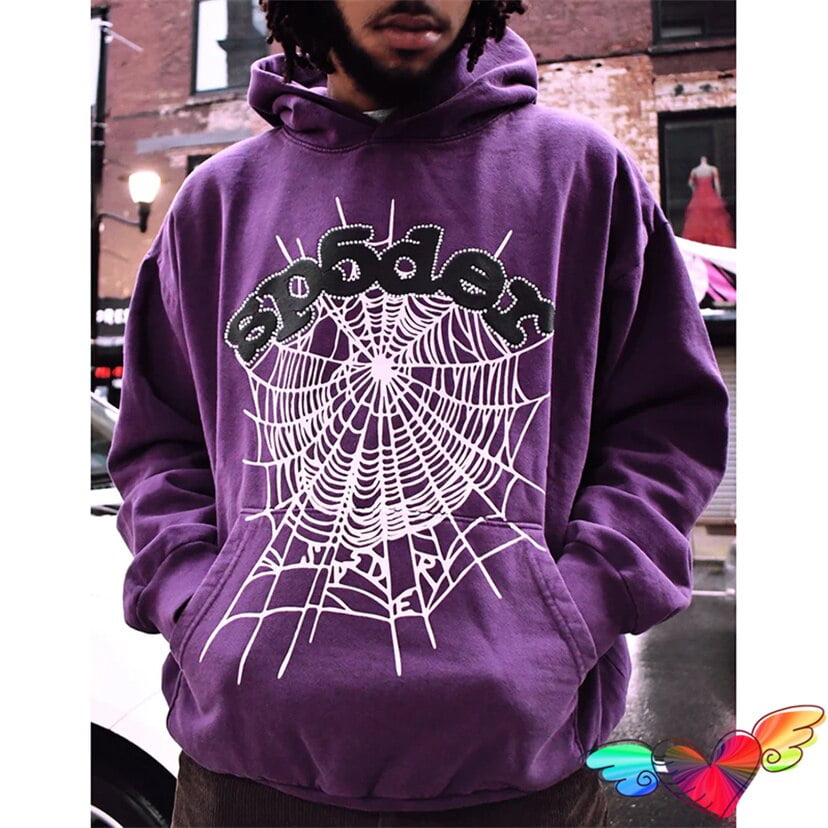 Flash Sticker Sp5der Logo Hoodie 2023 Men Women 1:1 Purple Young Thug  Spider Hoodie 555555 World Wide Sweatshirts | Walmart Canada