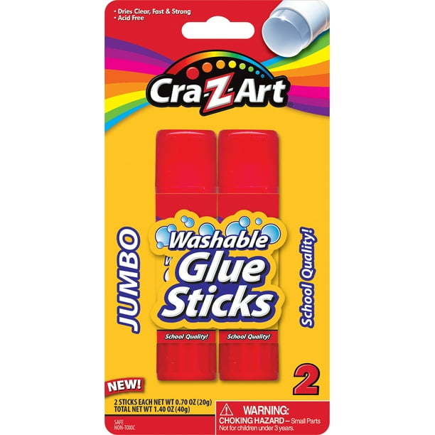 Cra-Z-Art Washable Jumbo Glue Sticks, 2 Count - Walmart.com - Walmart.com