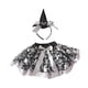thumbnail image 3 of Disfraz de bruja de Halloween para niñas con diadema de bruja, vestido de cosplay de Halloween Plata, 3 of 9