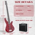 thumbnail image 3 of Ktaxon 44in 5 String Bass Guitar Kit, S-S Pickups, with 20W Amp & Full Accessories, Red, 3 of 8
