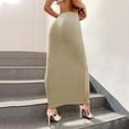 thumbnail image 4 of PUMISAS High Waisted Long Skirts For Women Soft High Elastic Waist Solid Color Wrap Hip Skirts Casual Loose Skirts, 4 of 7