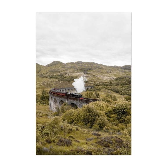 Jacobite Steam - Scotland United Kingdom Photography Train Railroad Bridge Landscape Nature Scenic Travel Poster Unframed Wall Art Print 4 x 6 inches