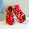 thumbnail image 4 of Staki Baby Sandals Girls Sandals Wedge Platform Espadrille Open Toe Summer Little Big Kid Flower Girl Heels Dress Shoes(Red,1.5 Big Kid), 4 of 7