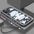 thumbnail image 1 of My Melody Cinnamoroll Sanrio Liquid Left Rope For Apple iPhone 15 14 13 12 11 XS XR X 8 7 SE Pro Max Plus Mini Back Phone Case FJH FJH, 1 of 6