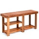thumbnail image 5 of Costway Zapatero Banco de 3 Niveles, Organizador con Asiento, Zapatero para Botas, Madera de Acacia, Soporta hasta 159 kg, Mueble Multifunción para Pasillo, Baño, Salón, Pasillo Jardín (Teca), 5 of 5