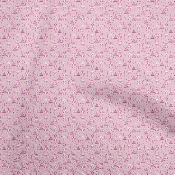 oneOone Georgette Viscose Light Pink Fabric Asian Theme Japanese Dress Material Fabric Print Fabric By The Yard 42 Inch Wide
