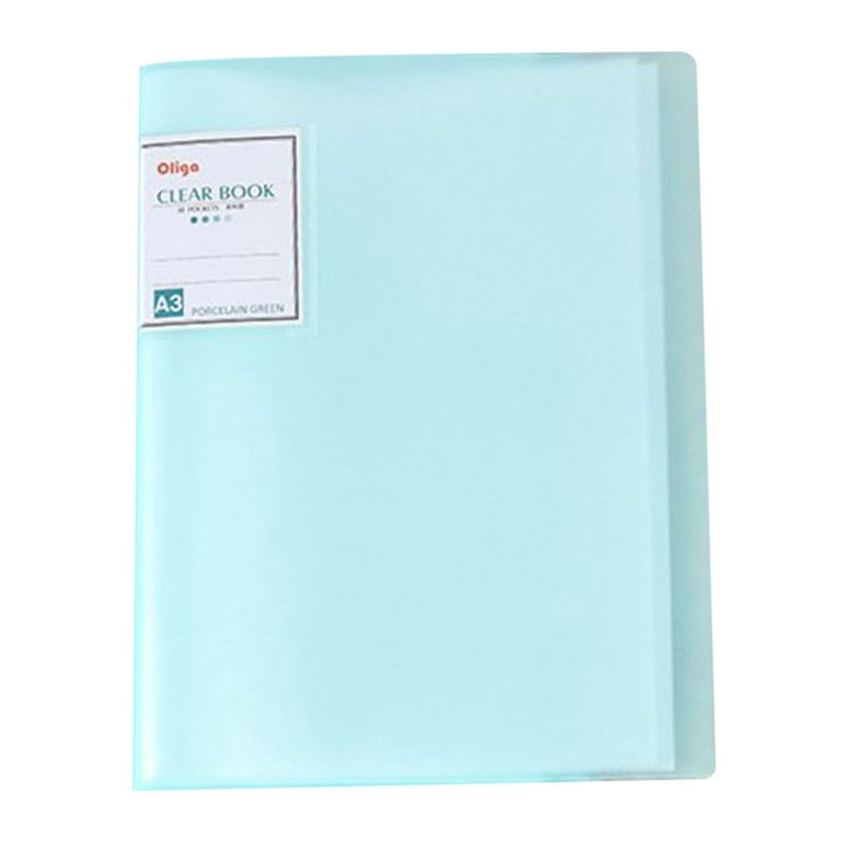 File Folders, Binder with Plastic Sleeves 30-Pocket - Presentation Book A3  Page Displays 60 Pages, Portfolio Folder with Sheet Protectors, Display  Book for Documents, Certificates, Artwork, Files 