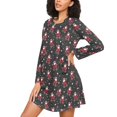 thumbnail image 3 of joogoo Christmas Santa Claus Skating Women's Long Sleeve Nightgown Sleepwear L, 3 of 8