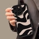 thumbnail image 5 of Funda con patrón de celosía y rayas de cebra para iPhone 11, 12, 13, 14, 15, 16 Pro Max, X, XR, XS Max, 7, 8Plus, funda protectora suave para cámara, 5 of 5