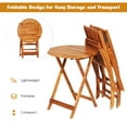thumbnail image 6 of Gymax 3PCS Folding Acacia Wood Bistro Set Patio Conversation Set w/ Red Cushions, 6 of 9