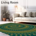 thumbnail image 2 of ODIKA 3'x5' Machine Washable Non-Slip Area Rug, Enchanting Boho Spiral Mosaic Artisan Crafted Treasure High Traffic Rug, Teal, 600892, 2 of 7