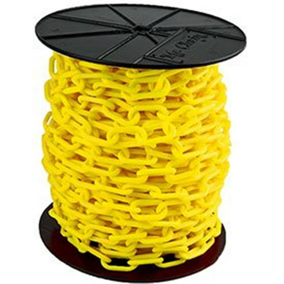 Plastic Chain, Yellow, Outdoor or Indoor, 2 in x 125 ft, Polyethylene