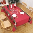 thumbnail image 1 of Christmas Tablecloth, Rectangle Xmas Print Waterproof Table Cloth Holiday Decor, 1 of 7