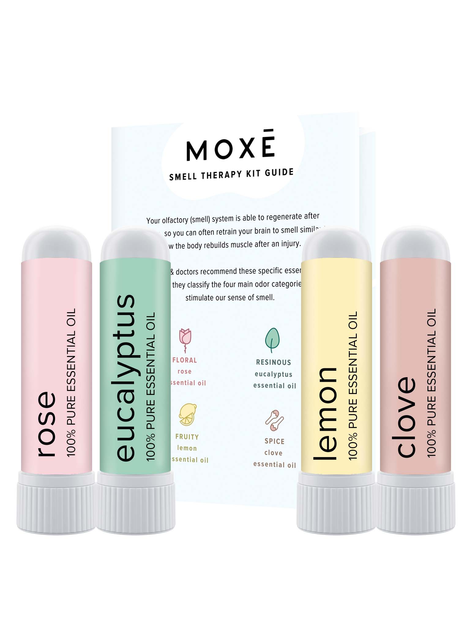 MOXĒ Smell Training Kit, Made in USA, 4 Essential Oils, Olfactory