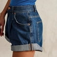 thumbnail image 3 of Women's Summer Jean Shorts Trendy Stretchy Casual High Waisted Denim Short Folded Hem Jean Shorts with Pockets, 3 of 7