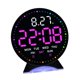 thumbnail image 2 of Reloj despertador digital con hora, fecha y semana, pantalla silenciosa, multifuncional, LED grande. Negro Rosa, 2 of 9