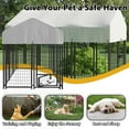 thumbnail image 6 of Waleaf 6x4x4 Outside Dog Kennel with Roof for Large Dogs,Heavy Duty Welded Wire Steel Dog Playpen Fence with Secure Lock, Pet Pen with UV-Resistant Waterproof Cover (69.1''L x 50.4''W x 56.6'H), 6 of 7