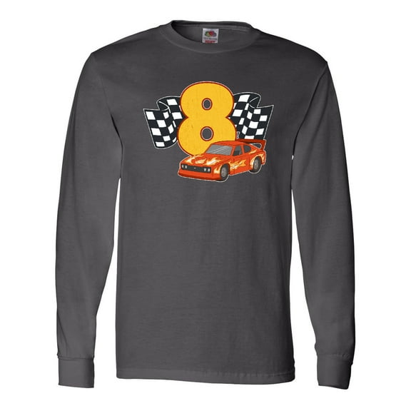 Inktastic Number Eight Race Car Long Sleeve T-Shirt