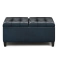 thumbnail image 3 of Harrison Ottomane de Table Basse 36 Po L en Similicuir Bleu Foncé Vieilli, 3 of 8