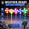 thumbnail image 5 of 5 Pack Christmas Solar Lollipop Pathway Lights, Multicolor Peppermint Candy Cane Stakes, 8 Modes Candy Cane Walkside Lights for Yard, Lawn, Christmas Holiday Decor, 5 of 10