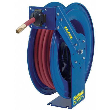less hose Coxreels EZ-SHL-375 Safety Series Spring Rewind Hose Reel for air//water//oil: 3//8 I.D. 75 hose capacity 300 PSI