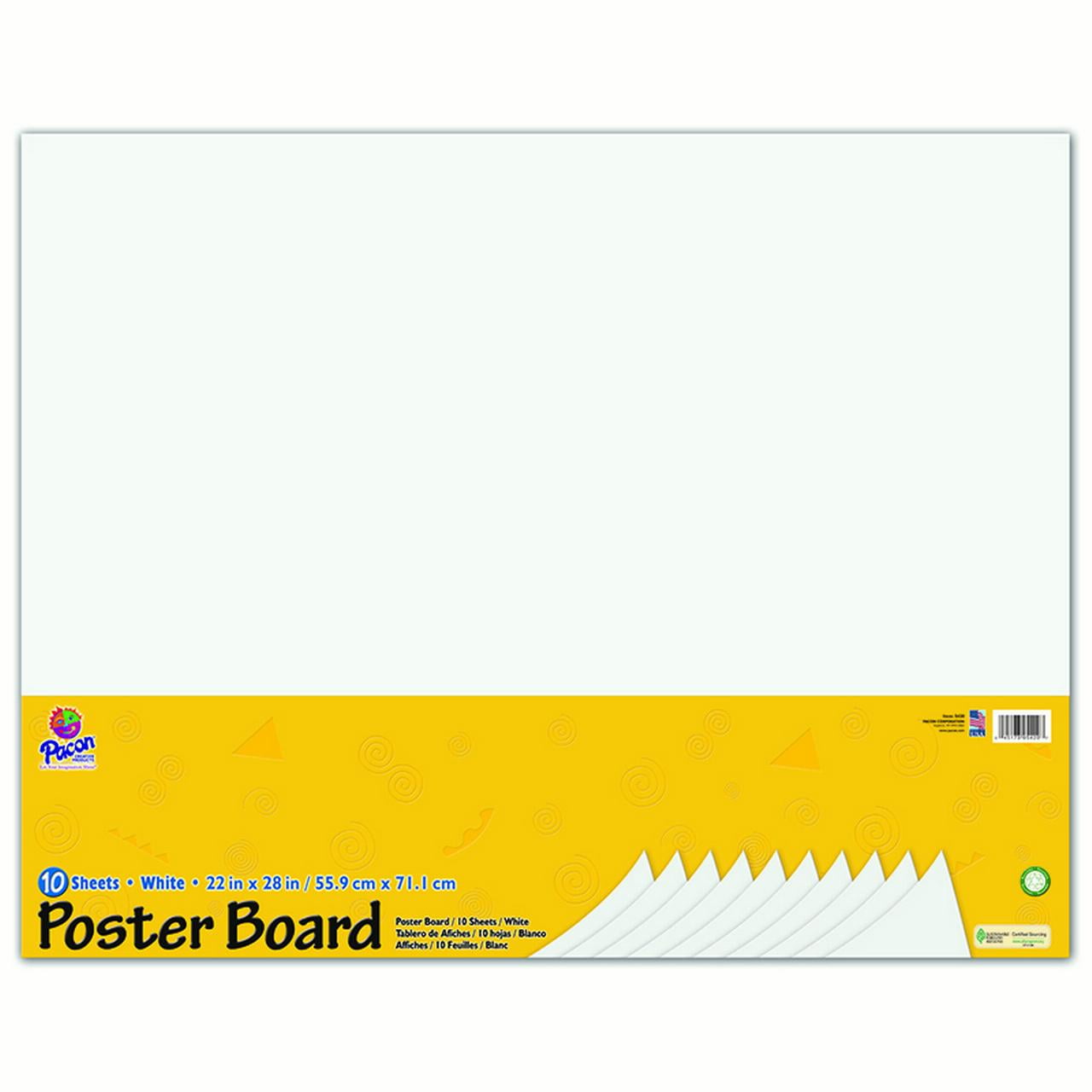 22X28 White 50 Sheets PACON Super Value Poster Board