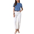 thumbnail image 2 of Camiseta Casual INSPIRE CHIC para Mujeres de Manga Corta Cuello Redondo Ligera y Elástica Blusa de Verano 2XL Azul, 2 of 6