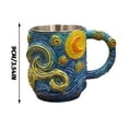 thumbnail image 2 of 9Cm Cute Artistic Ceramic Mug, Whimsical Van Gogh Style Coffee Mug, Unique Design 3D Sculpted Ceramic Cup For Tea, Water, & Teenager Use, 2 of 6
