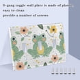 thumbnail image 4 of Dailycode Light Switch Plate Covers 3 Gang Wall Plate Plastics Outlet Covers for Kitchen Home Office Decor Cute Frogs with Flower, 4 of 8