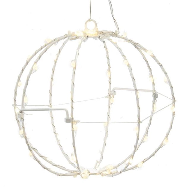Kurt Adler AD1019WW 8 in. LED Foldable Metal Sphere, Warm White