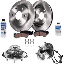 Detroit Axle - 4WD Front Disc Brake Rotors Ceramic Brake Pads   Wheel Bearing Hubs for 2012-2015 Nissan Armada TITAN - 8pc Set