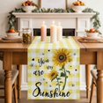 thumbnail image 4 of Sunflowers Cotton Linen Table Runner for Dining Kitchen, Spring Summer Bees Floral Yellow Plaid Wedding Outdoor Party Tablerunners Decoration, Dresser Scarf Coffee Tablecloth Runners 13x90 Inches, 4 of 9