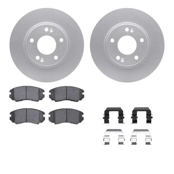 Dynamic Friction Company Front Geospec Brake Rotors with 5000 Advanced Brake Pads includes Hardware 4512-03102