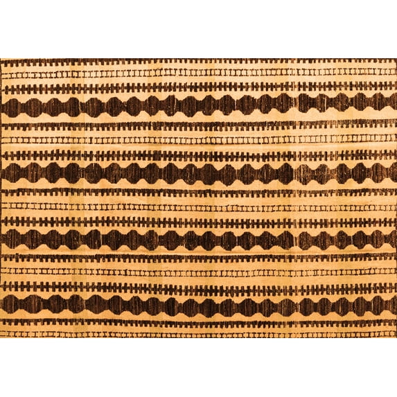 Ahgly Company Indoor Rectangle Abstract Orange Modern Area Rugs, 8' x 10'