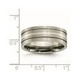 thumbnail image 6 of Titanium Brushed w/Sterling Silver Inlay 8mm Grooved Band, 6 of 7