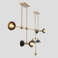thumbnail image 2 of Asymmetrical Structure Bowl Shade Hanging Chandelier – Mid Century Modern Seven Lights Dome Shade Brass Sputnik Ceiling Light Fixture, 2 of 4